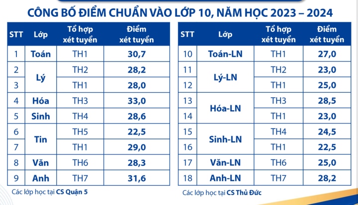 Điểm chuẩn lớp 10 Phổ thông Năng khiếu TP.HCM: Điểm vào chuyên Hóa cao nhất - Ảnh 1.