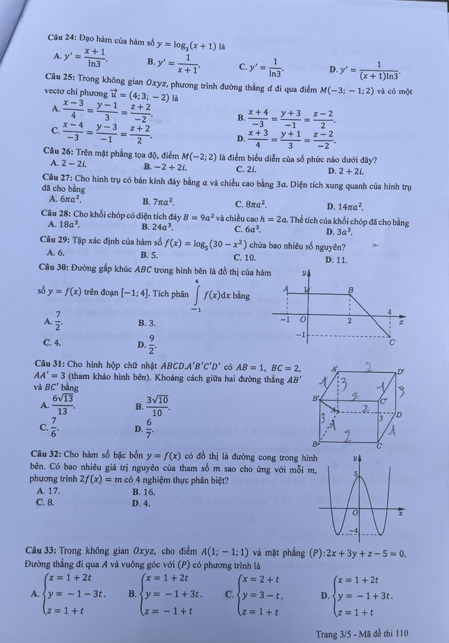 Cập nhật đề thi, giải đề môn Toán tốt nghiệp THPT - Ảnh 3.