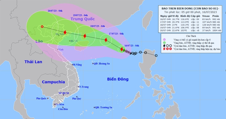 Bão số 1 tăng cấp và còn mạnh thêm, dự báo hướng về miền Bắc nước ta - Ảnh 1.