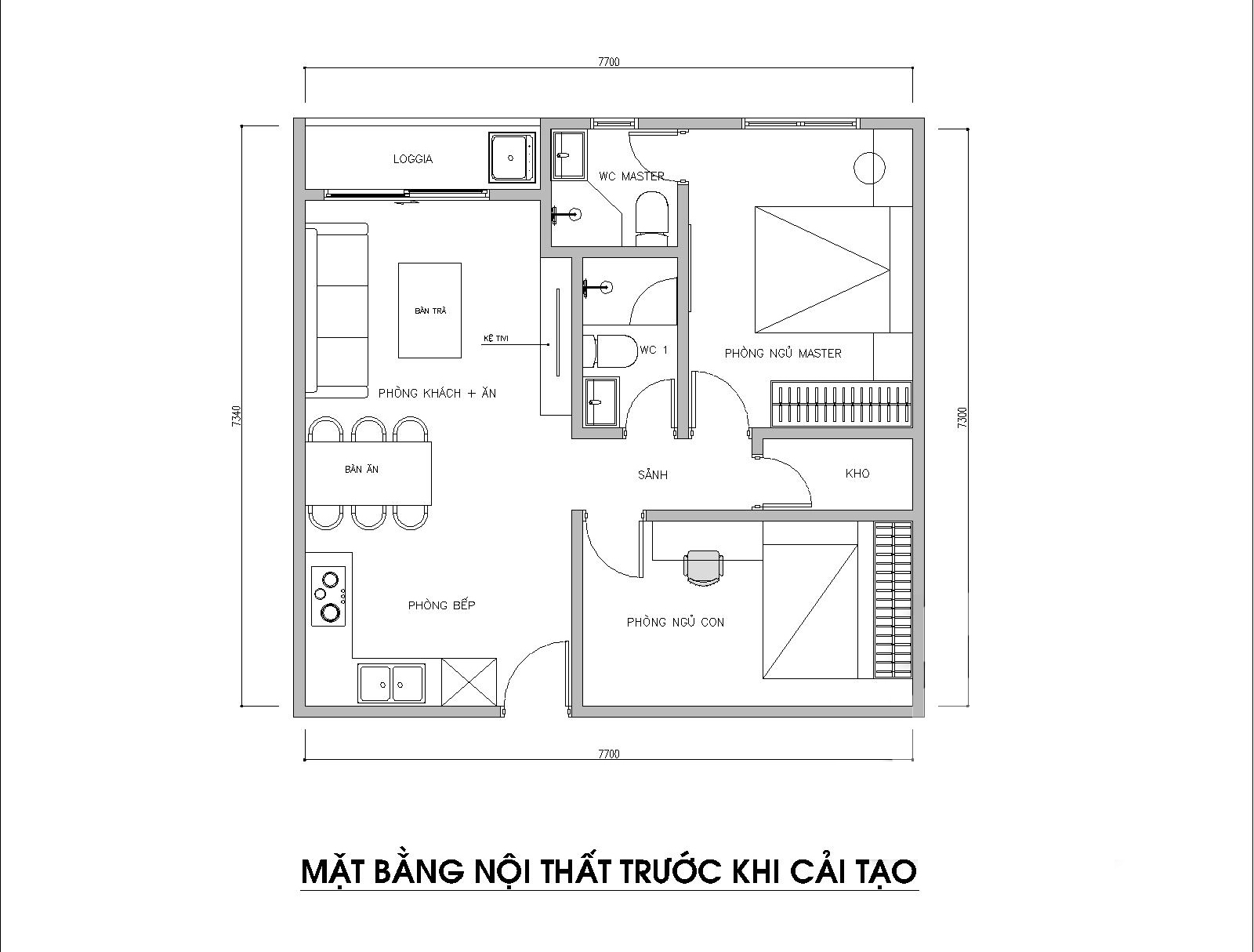 Tư vấn thiết kế từ 2 thành 3 phòng ngủ trong căn hộ 54m2  - Ảnh 1.