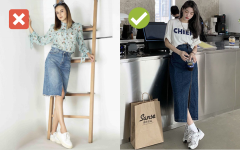 Chân váy denim tuy đẹp nhưng nếu phối không khéo nàng dễ bị chê già - Ảnh 2.