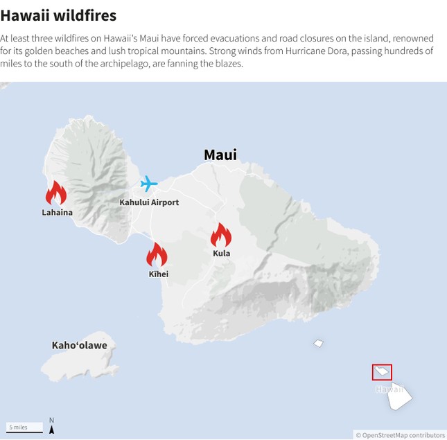 Đám cháy rừng tàn phá thành phố nghỉ dưỡng ở Hawaii, 36 người thiệt mạng - Ảnh 1.