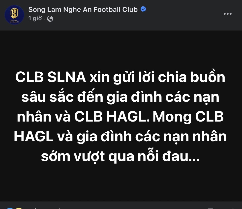 HLV Park Hang-seo và nhiều đội chia buồn với mất mát của CLB HAGL - Ảnh 3.