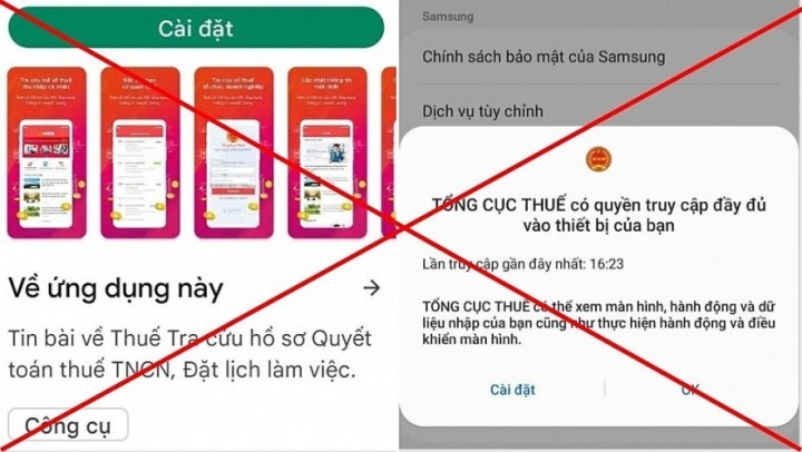 Cài đặt app giả mạo Tổng cục thuế, một phụ nữ bị mất 240 triệu đồng - Ảnh 1. Cài đặt app giả mạo Tổng cục thuế, một phụ nữ bị mất 240 triệu đồng - Ảnh 1.