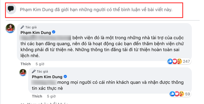 Bà Phạm Kim Dung trực tiếp lên tiếng làm rõ vụ Hoa hậu Ý Nhi đội vương miện đi từ thiện ở bệnh viện 5 sao - Ảnh 2.