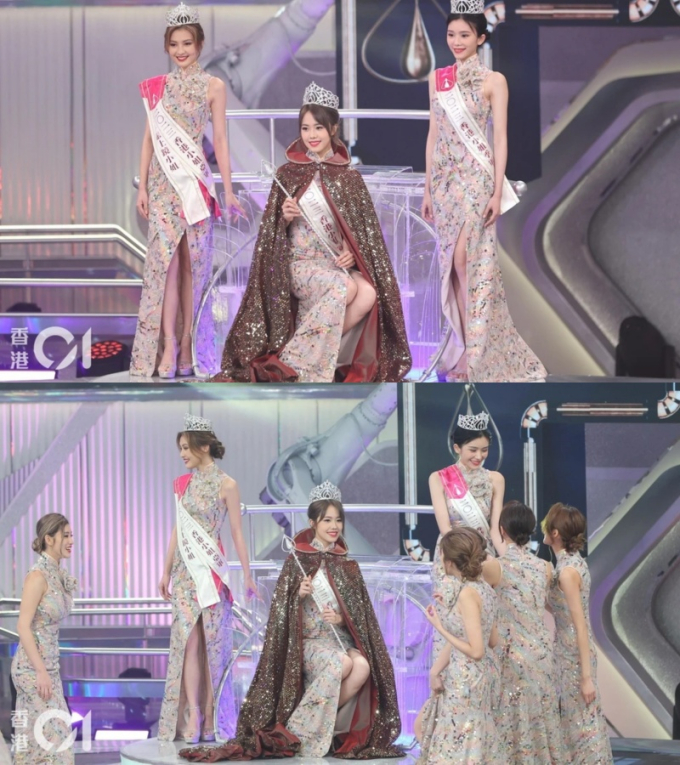 &quot;Bản sao IU&quot; đăng quang dù bị ghét nhất Hoa hậu Hong Kong ( Trung Quốc), 1 người đẹp tỏ thái độ bất mãn ra mặt ngay trên sân khấu? - Ảnh 5.
