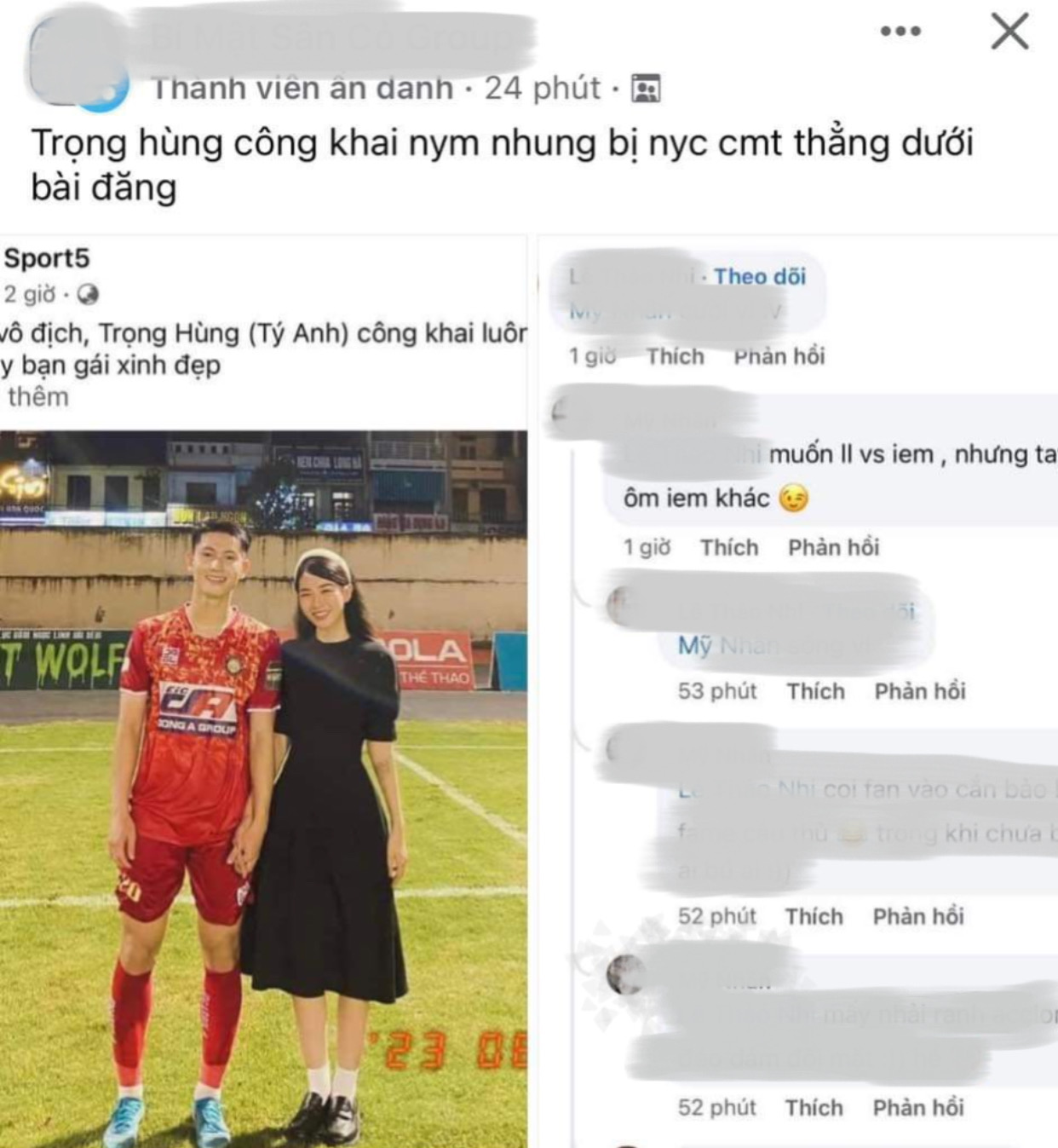Cầu thủ đội tuyển Việt Nam bị bạn gái cũ &quot;bóc phốt&quot; khi công khai bạn gái mới - Ảnh 1.