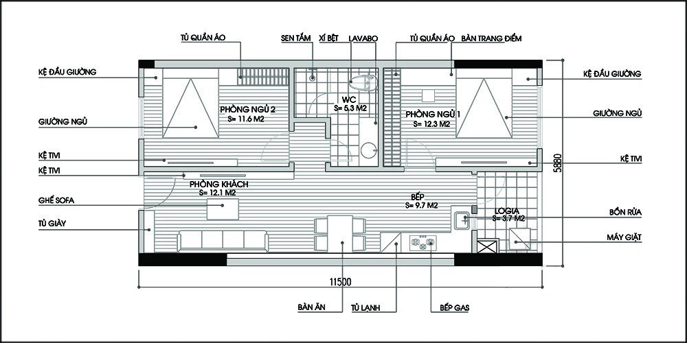 Tư vấn cải tạo và bố trí nội thất khoa học căn hộ 65m2 cho gia đình có con nhỏ  - Ảnh 2.