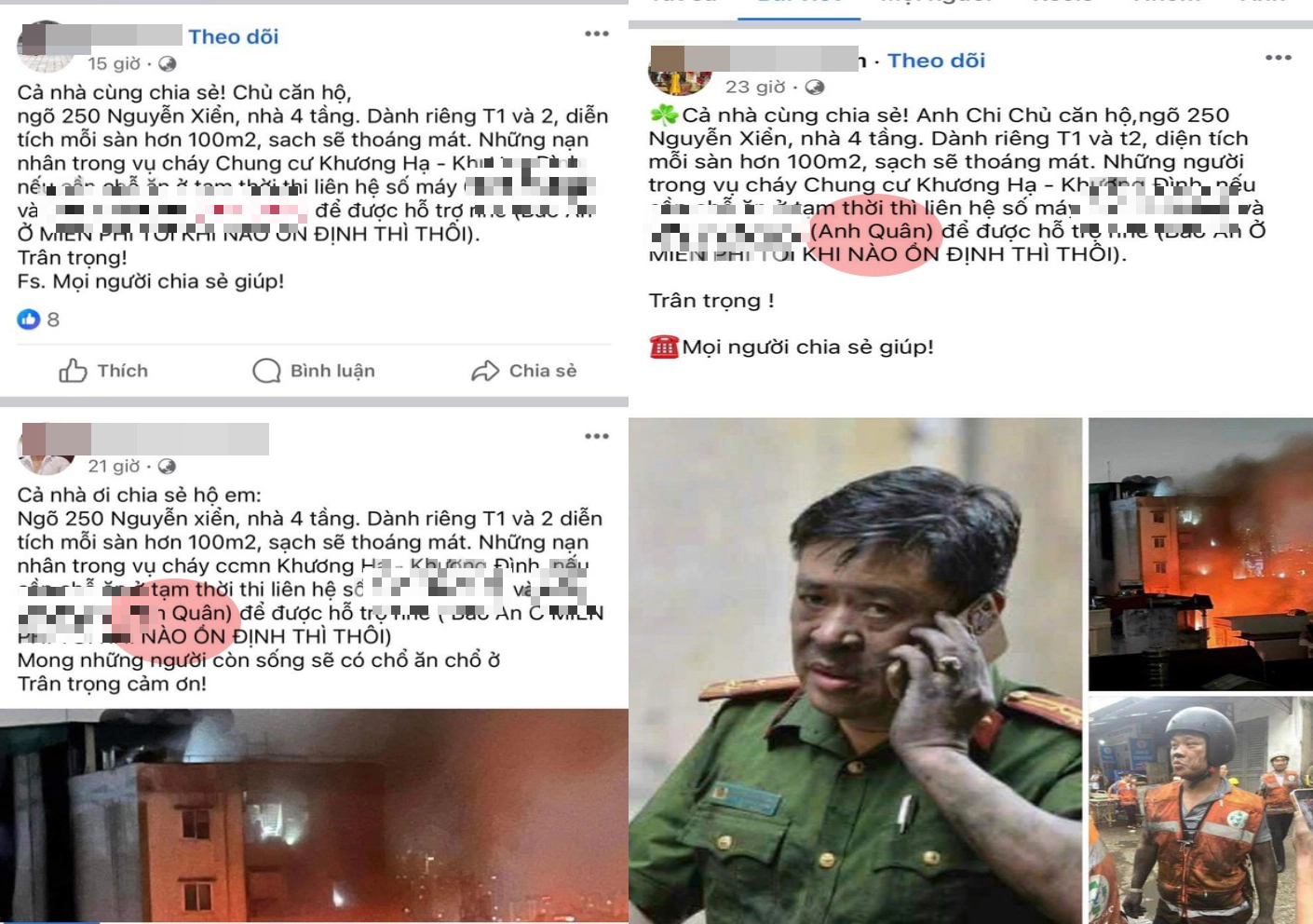 Thông tin giúp đỡ nạn nhân vụ cháy chung cư mini ở Hà Nội bị &quot;sao chép&quot; khiến gia chủ bị làm phiền - Ảnh 2.