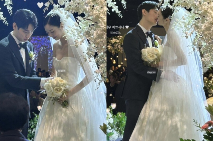 Tài tử Dự Báo Tình Yêu Và Thời Tiết cưới nàng mẫu nhà YG: Cô dâu diện đầm 240 triệu, cùng chú rể biến hôn lễ thành sàn diễn - Ảnh 3. Tài tử Dự Báo Tình Yêu Và Thời Tiết cưới nàng mẫu nhà YG: Cô dâu diện đầm 240 triệu, cùng chú rể biến hôn lễ thành sàn diễn - Ảnh 3.