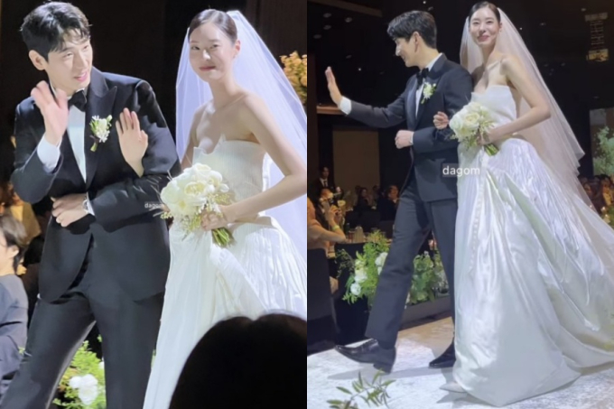 Tài tử Dự Báo Tình Yêu Và Thời Tiết cưới nàng mẫu nhà YG: Cô dâu diện đầm 240 triệu, cùng chú rể biến hôn lễ thành sàn diễn - Ảnh 2. Tài tử Dự Báo Tình Yêu Và Thời Tiết cưới nàng mẫu nhà YG: Cô dâu diện đầm 240 triệu, cùng chú rể biến hôn lễ thành sàn diễn - Ảnh 2.