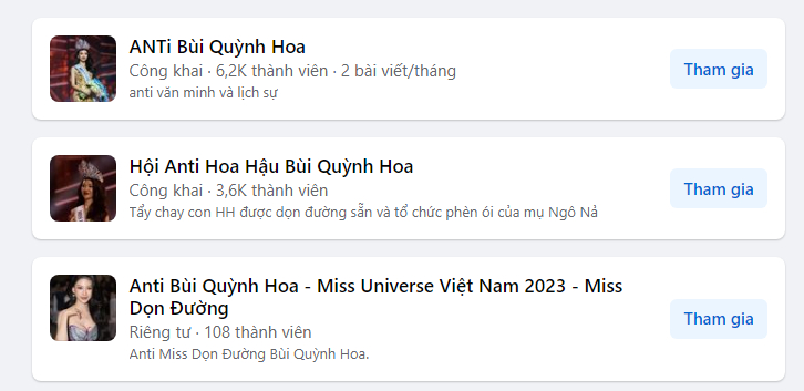 Chỉ sau 1 đêm đăng quang Miss Universe Vietnam, Bùi Quỳnh Hoa bị lập hàng chục nhóm anti vì nghi vấn mua giải - Ảnh 2.