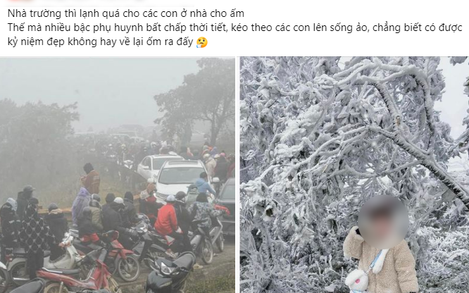 Bức ảnh gây tranh cãi: Trường cho trẻ nghỉ vì lạnh, phụ huynh bất chấp giá rét đưa con đi chụp ảnh băng tuyết- Ảnh 1. Bức ảnh gây tranh cãi: Trường cho trẻ nghỉ vì lạnh, phụ huynh bất chấp giá rét đưa con đi chụp ảnh băng tuyết- Ảnh 1.