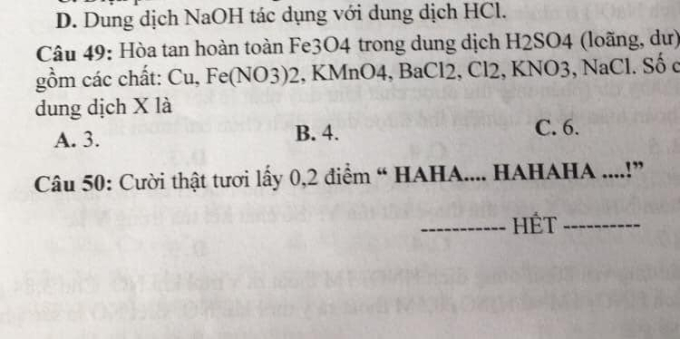 Đề Hóa độc lạ nhất MXH lúc này: Học sinh chỉ cần cười là có điểm, đi thi mà chẳng áp lực gì - Ảnh 1.