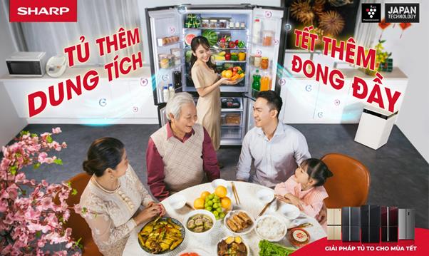 Tủ lạnh Sharp dung t&iacute;ch lớn - Lựa chọn đ&aacute;ng lưu t&acirc;m cho gia đ&igrave;nh dịp Tết - Ảnh 1.