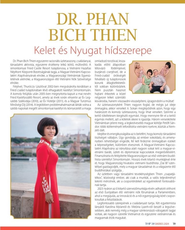 Một phụ nữ Việt vào top 50 phụ nữ thành đạt Hungary - Ảnh 1.