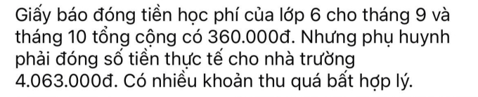 Một phụ huynh than học phí 360 nghìn đồng nhưng phải đóng thực tế lên tới gấp 10 lần: Chuyện gì xảy ra? - Ảnh 1.