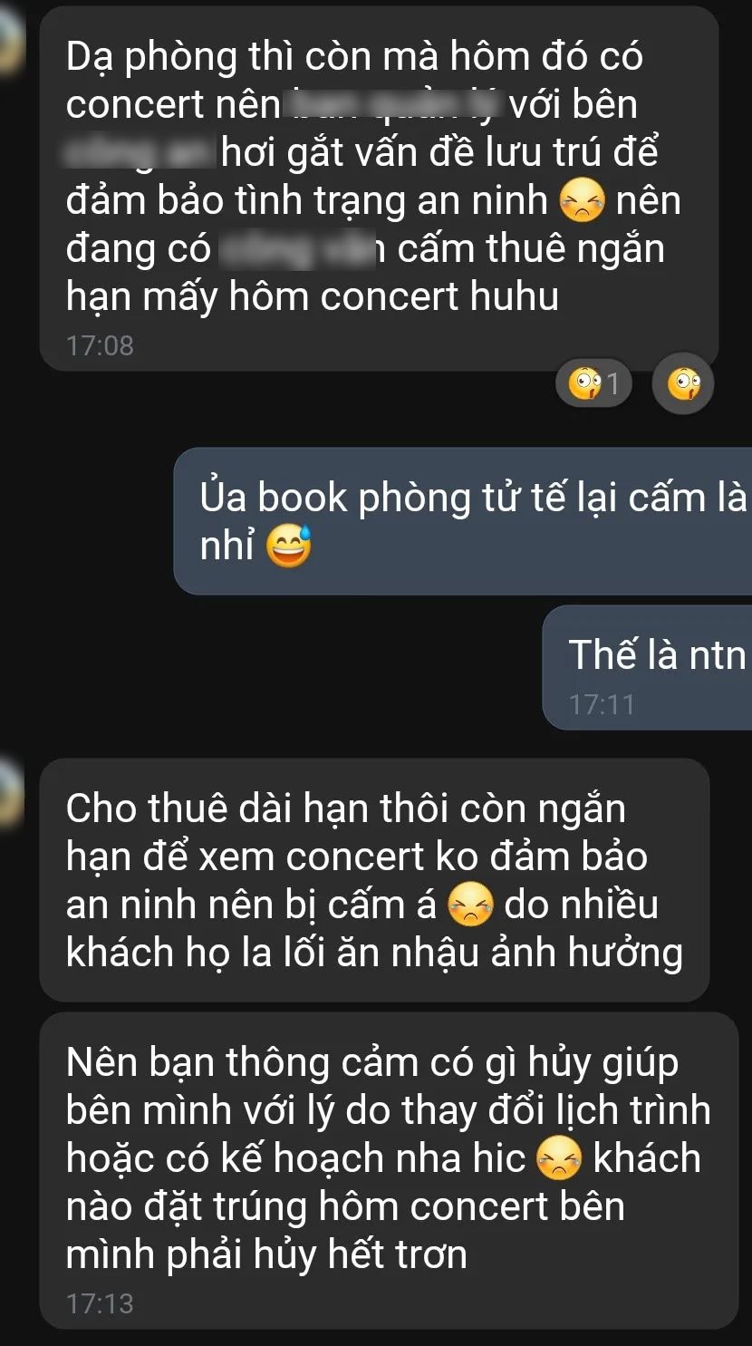 Thuê phòng để đi xem concert &quot;chông gai&quot;, cô gái bị chủ nhà yêu cầu huỷ vì lý do khó hiểu- Ảnh 2.