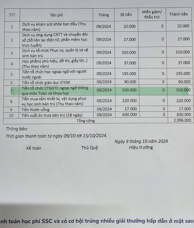 Phụ huynh &quot;kêu trời&quot; một môn học ở trường tiểu học công lập tốn gần 5 triệu đồng: Sự thật thế nào? - Ảnh 1.