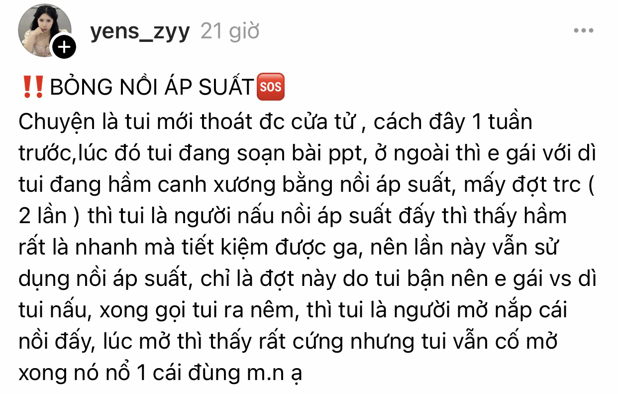 Nữ sinh Việt tại Hàn &quot;thoát cửa tử&quot; khi nồi áp suất phát nổ: Nguyên nhân từ cách dùng phổ biến!- Ảnh 1.