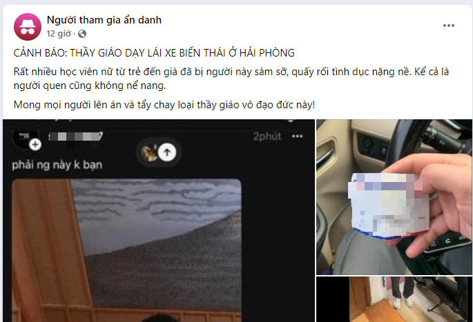 Xôn xao thông tin giáo viên dạy lái xe sàm sỡ nhiều học viên nữ ở Hải Phòng: Người bị tố cáo lên tiếng - Ảnh 1. Xôn xao thông tin giáo viên dạy lái xe sàm sỡ nhiều học viên nữ ở Hải Phòng: Người bị tố cáo lên tiếng- Ảnh 1.
