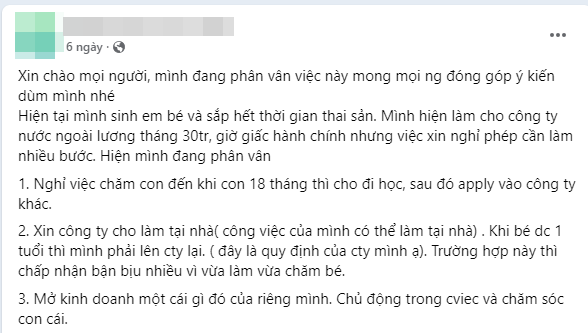 Mẹ bỉm lương tháng 30 triệu phân vân nghỉ việc chăm con, làm tại nhà hay kinh doanh, lời khuyên nhiều nhất gây ngỡ ngàng! - Ảnh 1.