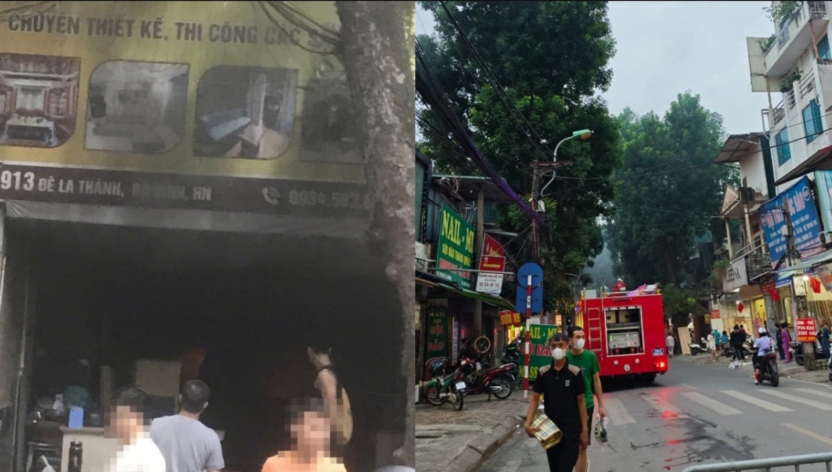 Cháy cửa hàng nội thất trên đường Đê La Thành (Hà Nội) - Ảnh 1. Cháy cửa hàng nội thất trên đường Đê La Thành (Hà Nội) - Ảnh 1.