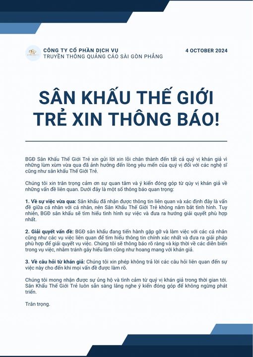 Sân khấu Thế Giới Trẻ lên tiếng sau khi Phan Đạt tố cáo chấn động 3 sao Vbiz - Ảnh 2.