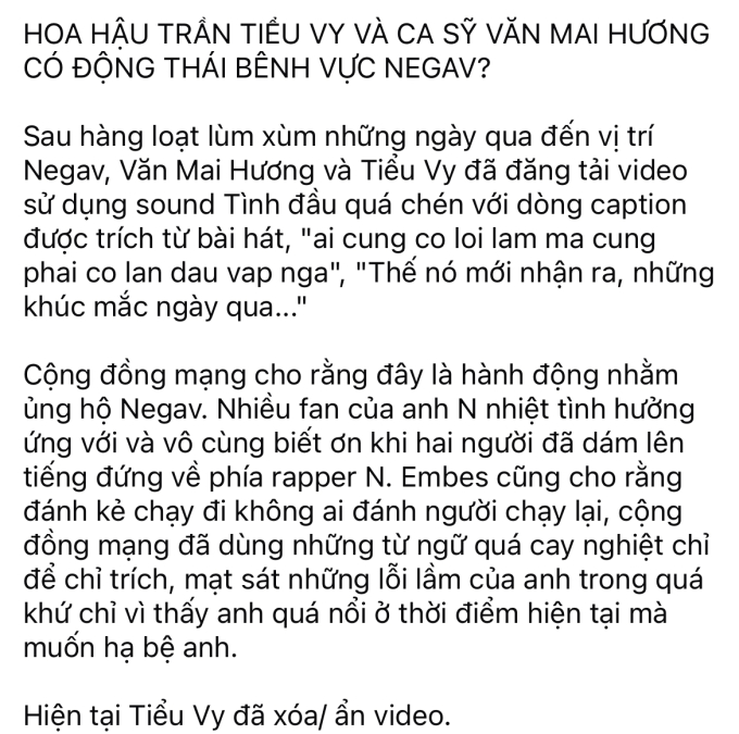 Văn Mai Hương có động thái ủng hộ Negav giữa bão scandal? - Ảnh 3.