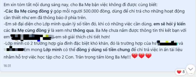 Lan truyền bảng thu chi của cha mẹ học sinh 1 lớp &quot;giàu&quot; ở TP.HCM: Hội phụ huynh đọc xong chỉ biết ao ước - Ảnh 1.