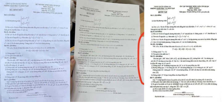 Nghi vấn lộ đề thi học sinh giỏi quận lớp 9 môn Toán ở Hà Nội - Ảnh 1.