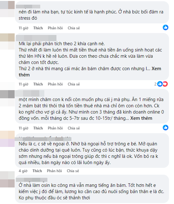 Chồng phản đối vợ sau sinh đi làm, yêu cầu ở nhà chăm con, cơm nước, mẹ bỉm tuyệt vọng xin lời khuyên - Ảnh 4.