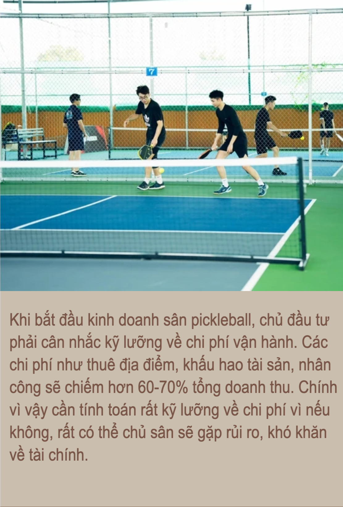 Sân pickleball “mọc lên như nấm”: Bỏ cả tỷ đồng thu về “tiền lẻ”, sao nhiều người vẫn nườm nượp mở theo? - Ảnh 8. Sân pickleball “mọc lên như nấm”: Bỏ cả tỷ đồng thu về “tiền lẻ”, sao nhiều người vẫn nườm nượp mở theo? - Ảnh 8.