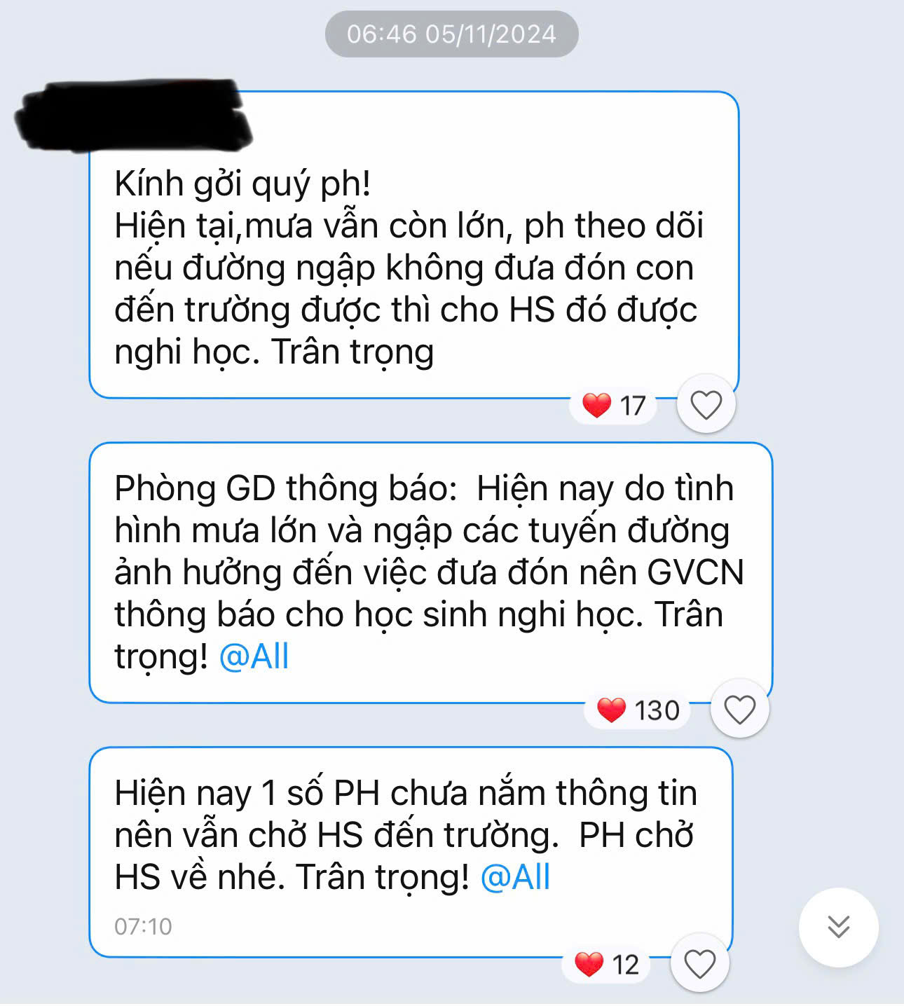 Sở GD-ĐT TP Đà Nẵng lên tiếng về &quot;thông báo nghỉ học khi trời mưa lớn&quot;- Ảnh 1.