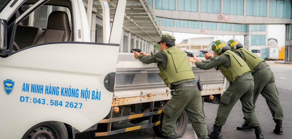 Cảnh diễn tập đấu súng với nhóm khủng bố bắt con tin đòi 5 triệu USD và 1 tàu bay ở Nội Bài - Ảnh 10.