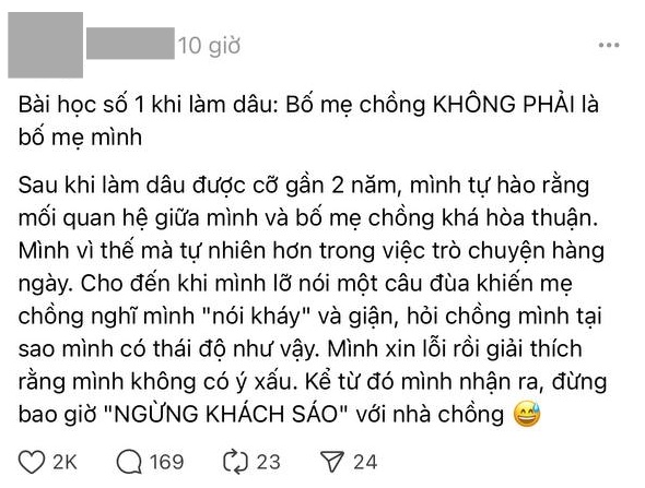 Bùng nổ tranh luận về bài học số 1 khi làm dâu: EQ quyết định tất cả hay không có khái niệm &quot;con dâu như con đẻ&quot;?- Ảnh 1.