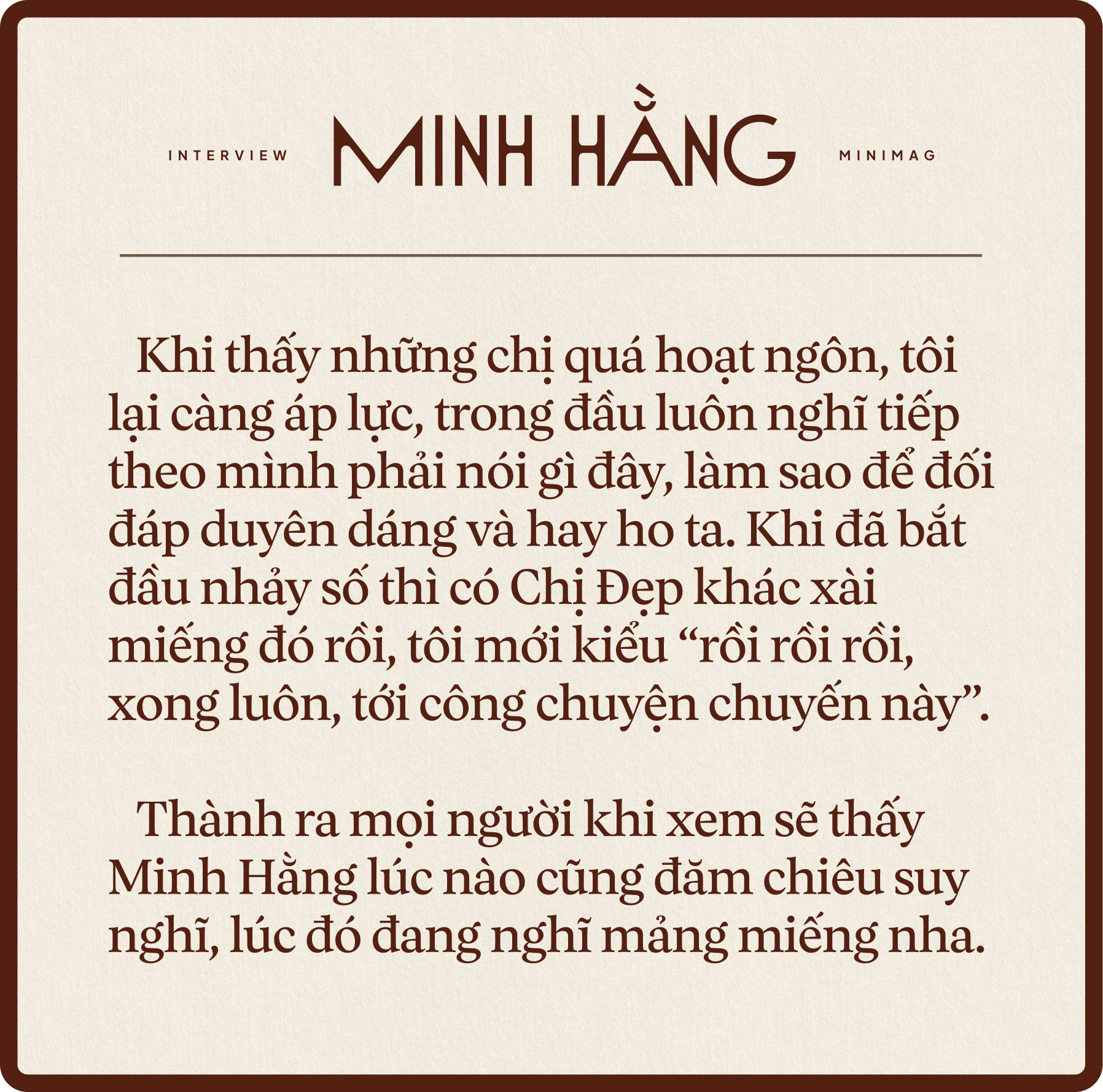 Minh Hằng: &quot;Phần thi của tôi ai cũng khen đẹp, ca sĩ mà khen đẹp vậy hát không ok hả?&quot; - Ảnh 7.