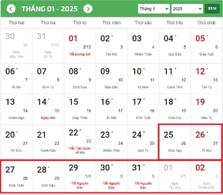 Tết Dương lịch 2025 được nghỉ mấy ngày? - Ảnh 2.