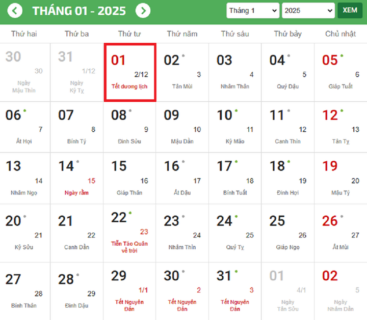 Tết Dương lịch 2025 được nghỉ mấy ngày? - Ảnh 1.