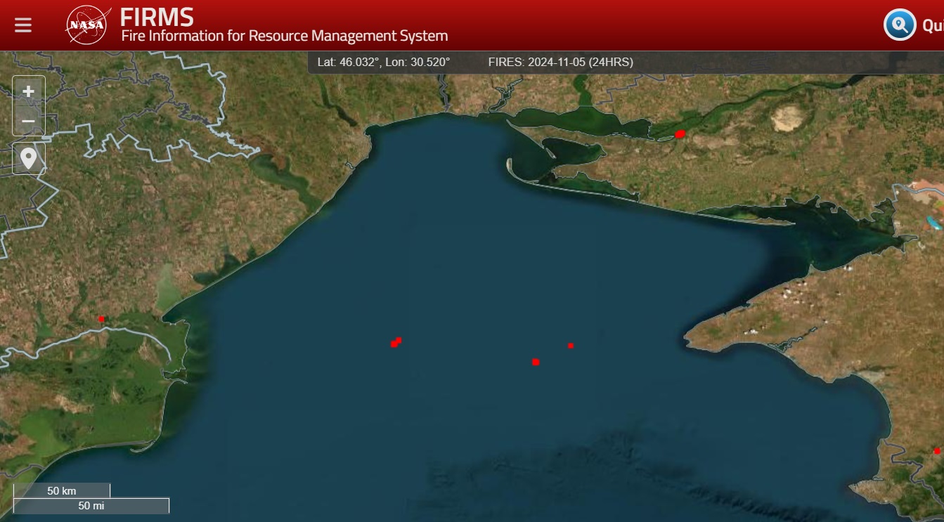Dữ liệu vệ tinh tiết lộ các đám cháy bí ẩn trên biển Đen, nằm gần Crimea- Ảnh 1.