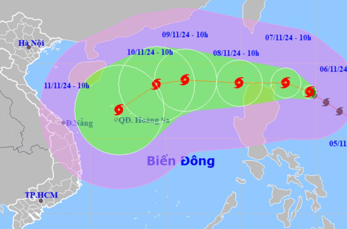 Bão Yinxing rất mạnh, giật cấp 16 đang di chuyển vào Biển Đông- Ảnh 1.