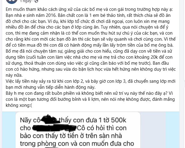 Phụ huynh Hà Nội bất lực vì con ăn trộm tiền, nghe chị kể, dân mạng chỉ ra: Không phải 1, mà có tận 3 vấn đề phải giải quyết! - Ảnh 1.