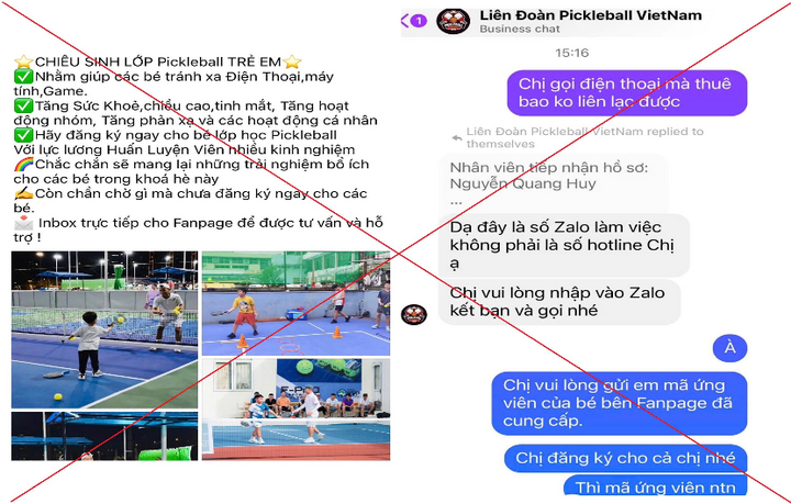 Đăng ký học pickleball trên mạng, người phụ nữ ở Hà Nội bị lừa 400 triệu đồng - Ảnh 1.