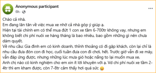 Có 700 triệu, tính mua 1 thứ nhưng vẫn còn lăn tăn, CĐM đồng lòng khuyên cặp vợ chồng này nên tiêu tiền - Ảnh 1.