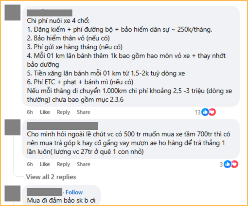 Có 700 triệu, tính mua 1 thứ nhưng vẫn còn lăn tăn, CĐM đồng lòng khuyên cặp vợ chồng này nên tiêu tiền - Ảnh 2.