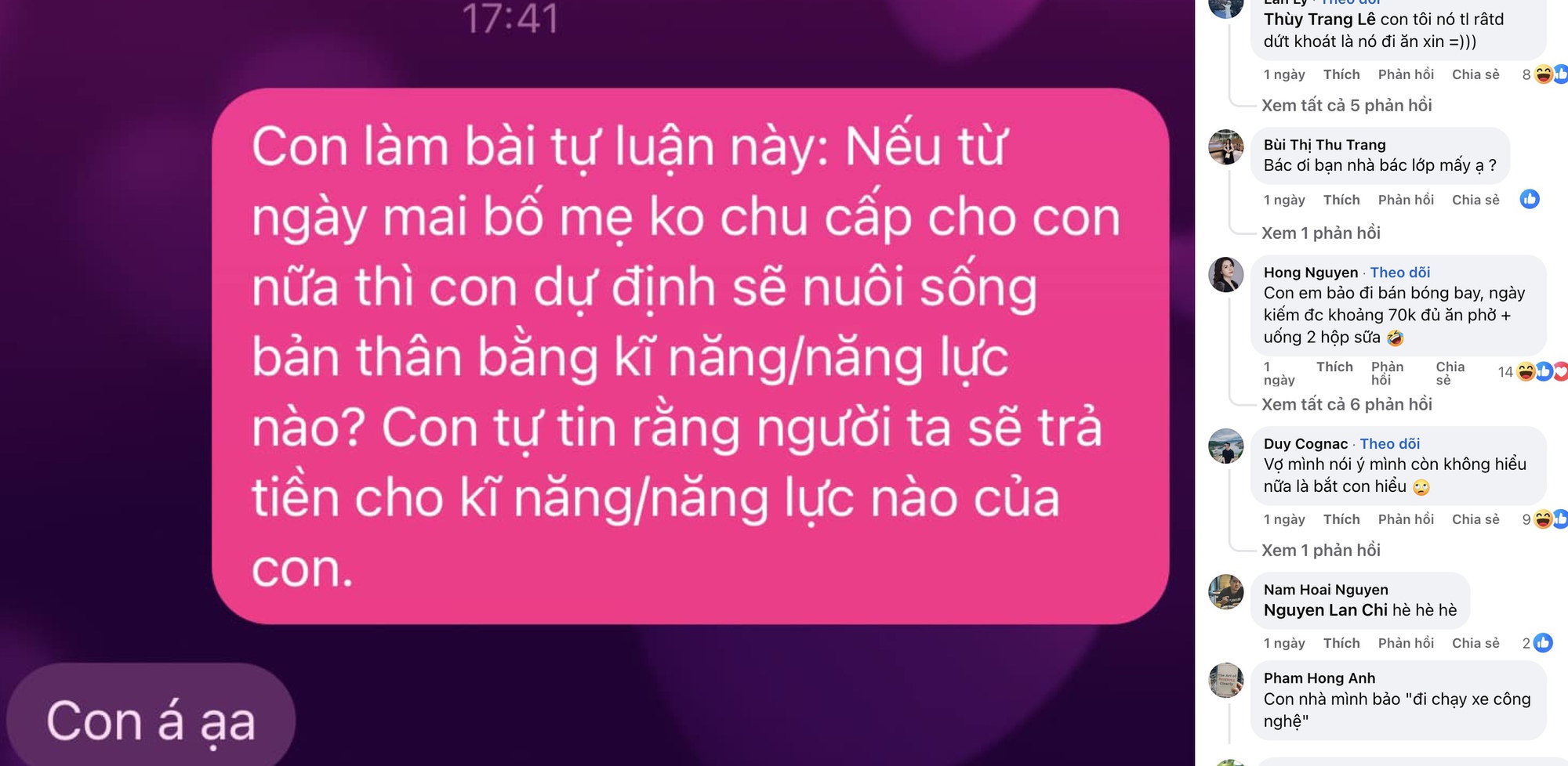 Bà mẹ Hà Nội ra bài tập &quot;Con sẽ làm gì để nuôi sống bản thân nếu bố mẹ không chu cấp&quot;: Loạt câu trả lời &quot;sang chấn&quot;- Ảnh 2.