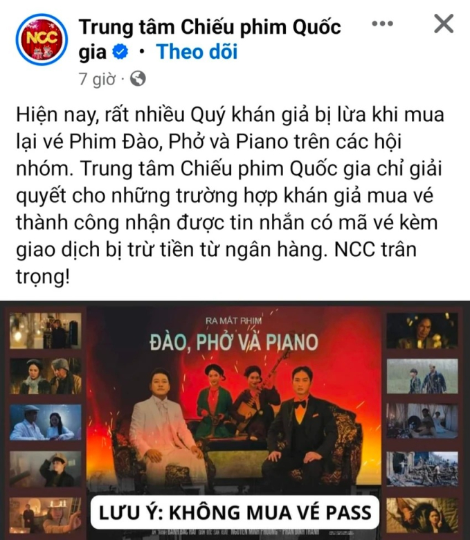 Xôn xao &quot;phe vé&quot; phim ''Đào, phở và piano'': Giá bán lại cao gấp 6 lần giá gốc, Trung tâm Chiếu phim Quốc gia lên tiếng cảnh báo - Ảnh 3.