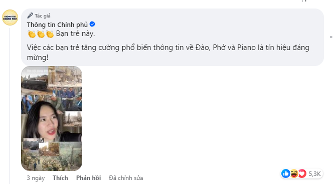 TikToker Giao Cùn dự đoán phim “Đào, phở và piano” sẽ hot được fanpage Thông tin Chính phủ hoan nghênh và nam chính Doãn Quốc Đam cảm ơn là ai? - Ảnh 3.