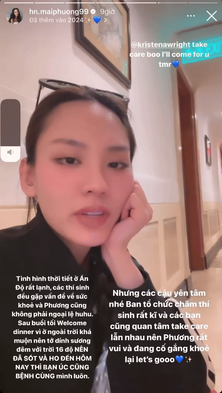 Mai Phương gặp vấn đề về sức khoẻ tại Miss World, fan lo lắng cho chặng nước rút- Ảnh 1. Mai Phương gặp vấn đề về sức khoẻ tại Miss World, fan lo lắng cho chặng nước rút- Ảnh 1.