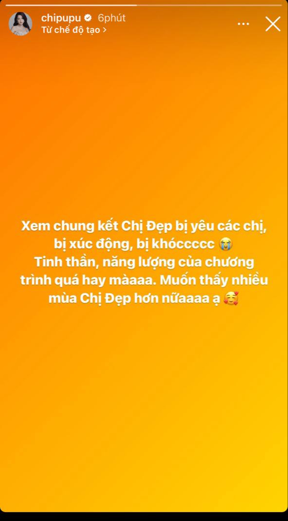 Chi Pu &quot;review&quot; chân thực khi xem Chung kết Chị đẹp: &quot;Bị yêu các chị, bị xúc động, bị khóc&quot;- Ảnh 4.